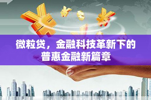 洮南微粒贷，金融科技革新下的普惠金融新篇章