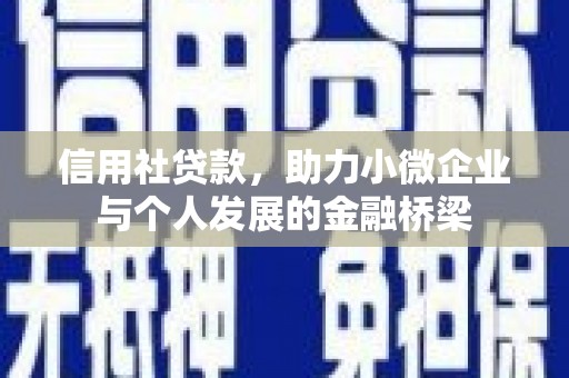 洮南信用社贷款，助力小微企业与个人发展的金融桥梁