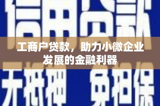 洮南工商户贷款，助力小微企业发展的金融利器