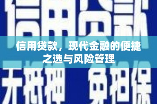 洮南信用贷款，现代金融的便捷之选与风险管理
