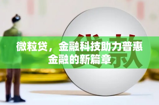 洮南微粒贷，金融科技助力普惠金融的新篇章