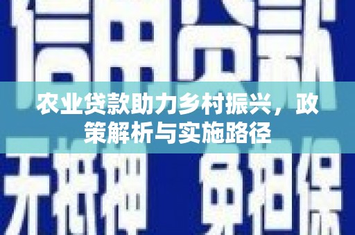 洮南农业贷款助力乡村振兴，政策解析与实施路径