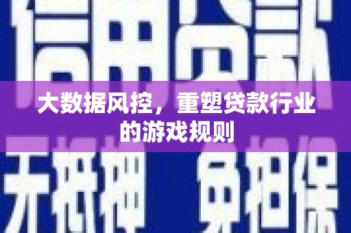 洮南大数据风控，重塑贷款行业的游戏规则