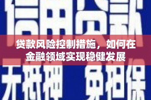 洮南贷款风险控制措施，如何在金融领域实现稳健发展