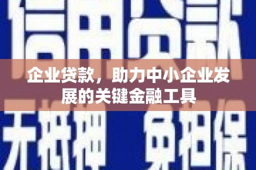 洮南企业贷款，助力中小企业发展的关键金融工具
