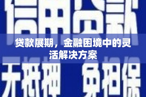 洮南贷款展期，金融困境中的灵活解决方案