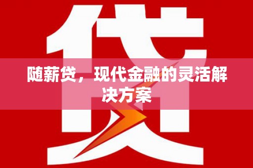 洮南随薪贷，现代金融的灵活解决方案