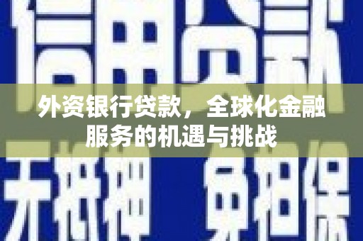 洮南外资银行贷款，全球化金融服务的机遇与挑战