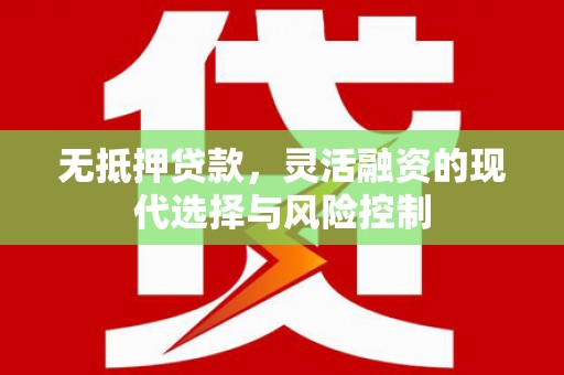 洮南无抵押贷款，灵活融资的现代选择与风险控制