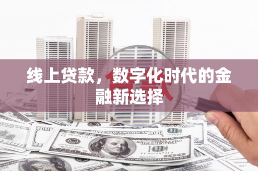 洮南线上贷款，数字化时代的金融新选择