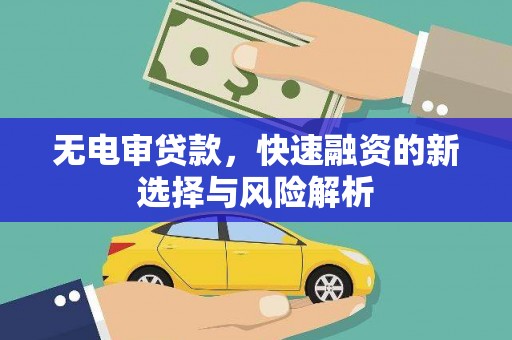 洮南无电审贷款，快速融资的新选择与风险解析