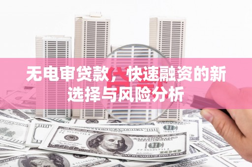 洮南无电审贷款，快速融资的新选择与风险分析