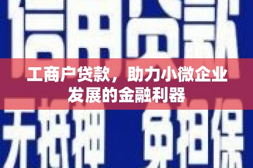 洮南工商户贷款，助力小微企业发展的金融利器