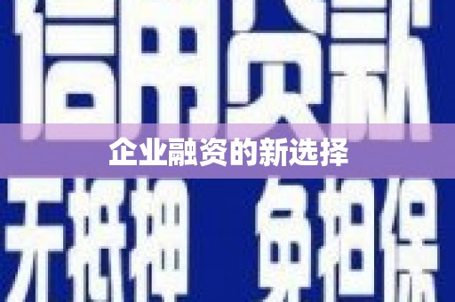 洮南企业融资的新选择